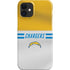 NFL Los Angeles Chargers White Striped iPhone 12 Mini Lite Case