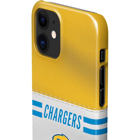 NFL Los Angeles Chargers White Striped iPhone 12 Mini Lite Case