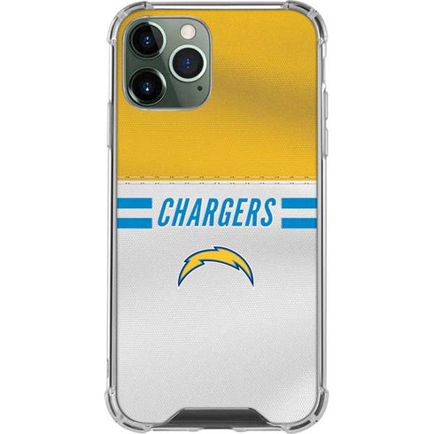 NFL Los Angeles Chargers White Striped iPhone 12 Pro Max Clear Case