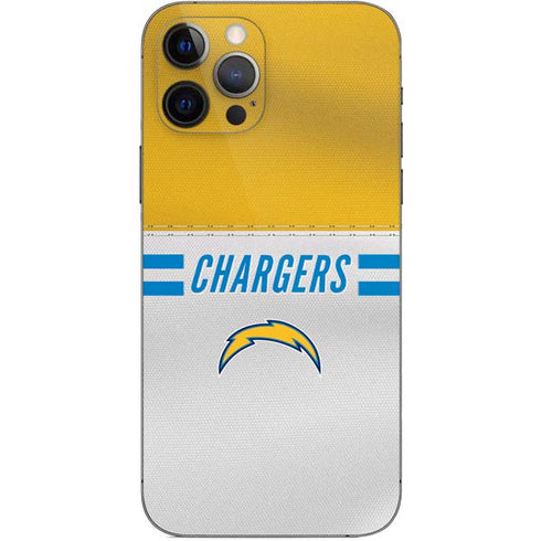 NFL Los Angeles Chargers White Striped iPhone 12 Pro Skin