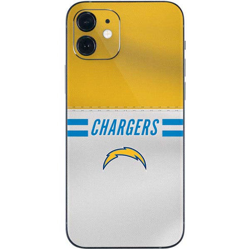 NFL Los Angeles Chargers White Striped iPhone 12 Skin