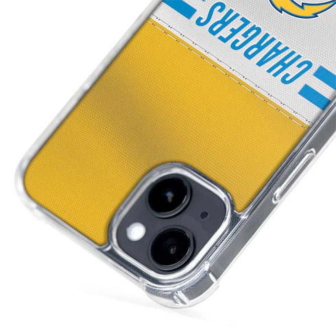 NFL Los Angeles Chargers White Striped iPhone 15 MagSafe Case