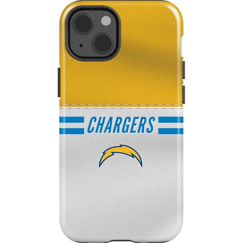 NFL Los Angeles Chargers White Striped iPhone 15 Impact Case