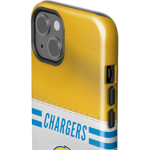 NFL Los Angeles Chargers White Striped iPhone 15 Impact Case
