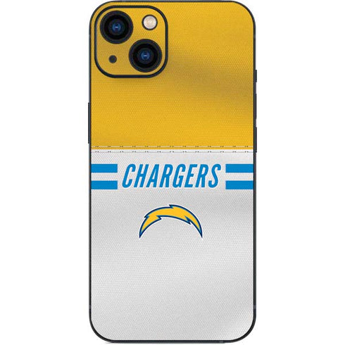 NFL Los Angeles Chargers White Striped iPhone 14 Plus Skin