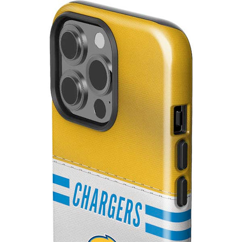 NFL Los Angeles Chargers White Striped iPhone 15 Pro Impact Case