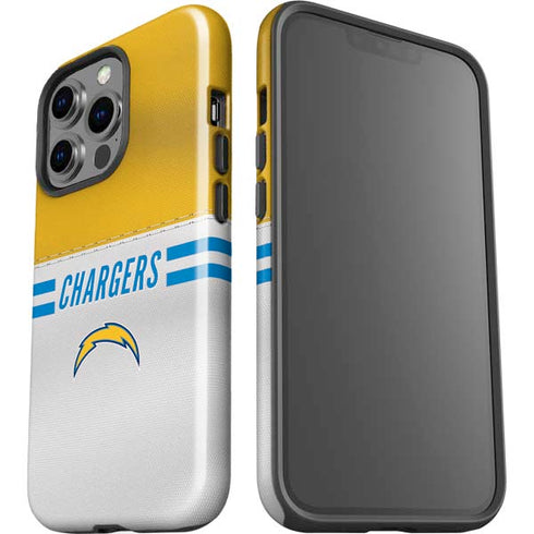 NFL Los Angeles Chargers White Striped iPhone 15 Pro Impact Case
