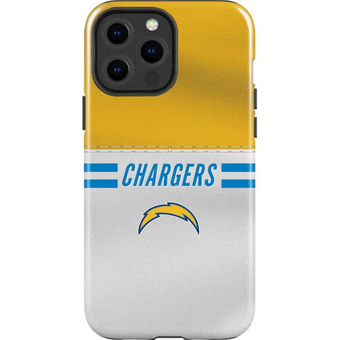 NFL Los Angeles Chargers White Striped iPhone 15 Pro Max Impact Case