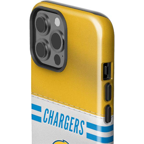 NFL Los Angeles Chargers White Striped iPhone 15 Pro Max Impact Case