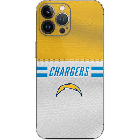 NFL Los Angeles Chargers White Striped iPhone 14 Pro Max Skin