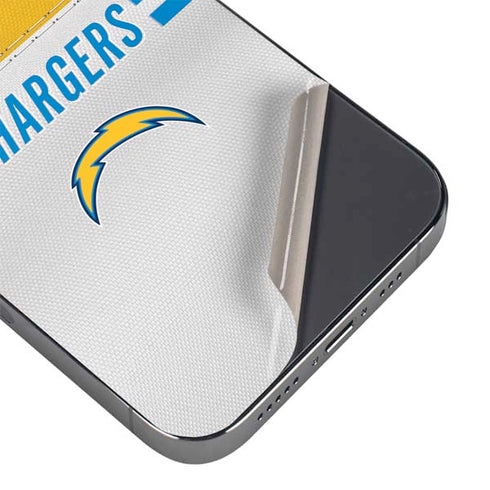 NFL Los Angeles Chargers White Striped iPhone 14 Pro Max Skin