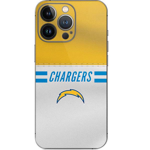 NFL Los Angeles Chargers White Striped iPhone 14 Pro Skin