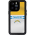 NFL Los Angeles Chargers White Striped iPhone 14 Pro Waterproof Case