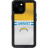 NFL Los Angeles Chargers White Striped iPhone 15 Waterproof Case