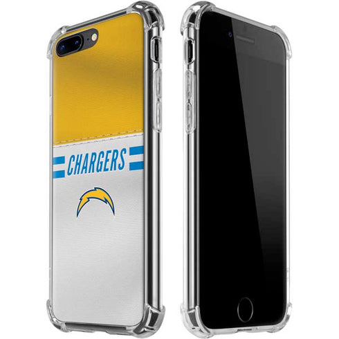 NFL Los Angeles Chargers White Striped iPhone 7/8 Plus Clear Case