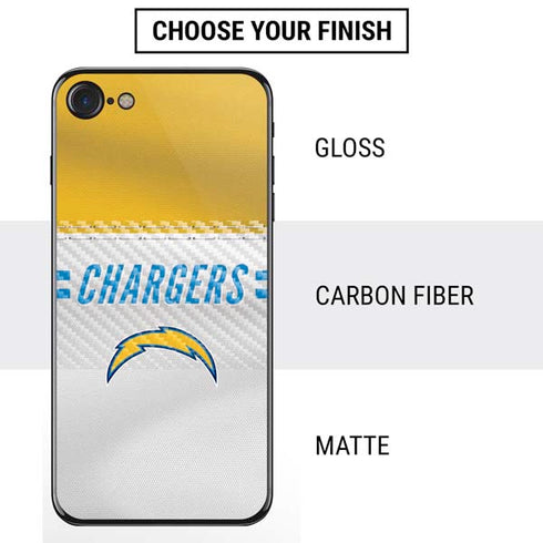 NFL Los Angeles Chargers White Striped iPhone SE (2nd & 3rd Gen) Skin