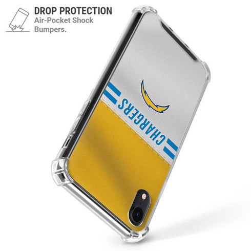 NFL Los Angeles Chargers White Striped iPhone XR Clear Case