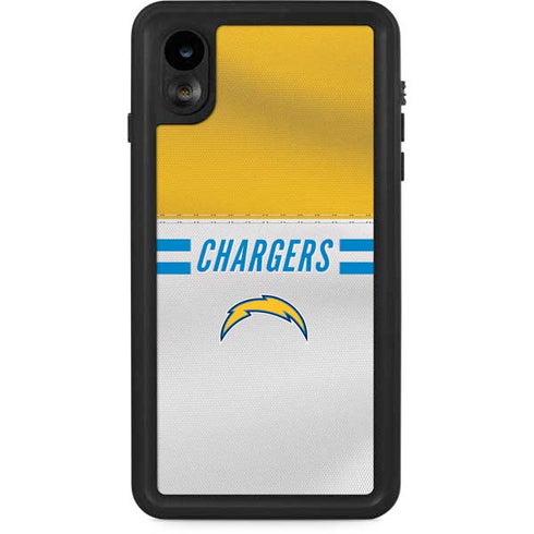NFL Los Angeles Chargers White Striped iPhone XR Waterproof Case