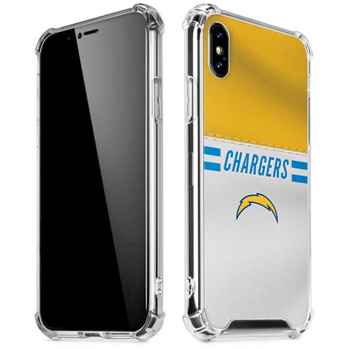 NFL Los Angeles Chargers White Striped iPhone XS Max Clear Case