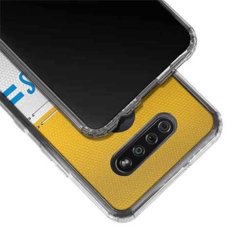 NFL Los Angeles Chargers White Striped LG K51/Q51 Clear Case