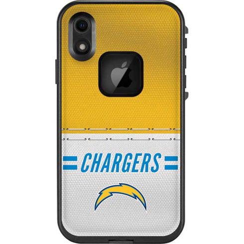 NFL Los Angeles Chargers White Striped LifeProof Fre iPhone Skin
