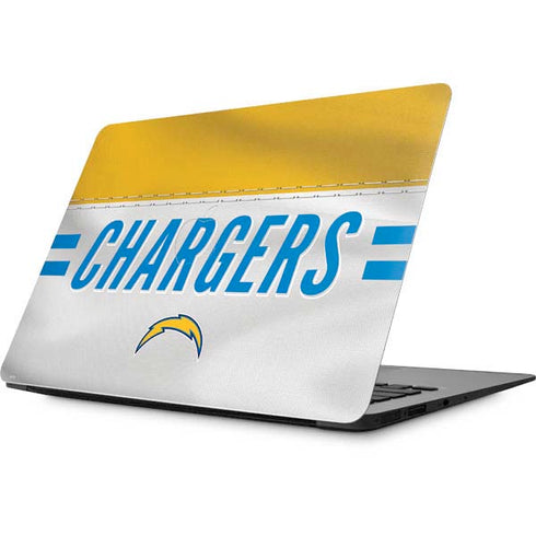 NFL Los Angeles Chargers White Striped Apple MacBook Skin