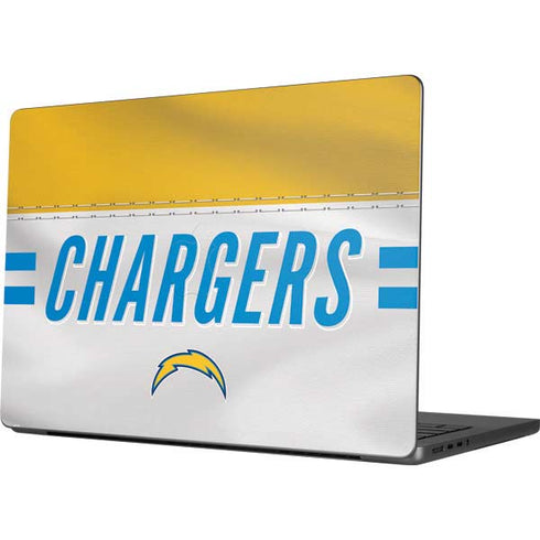 NFL Los Angeles Chargers White Striped MacBook Pro 14in (2021-24) Skin