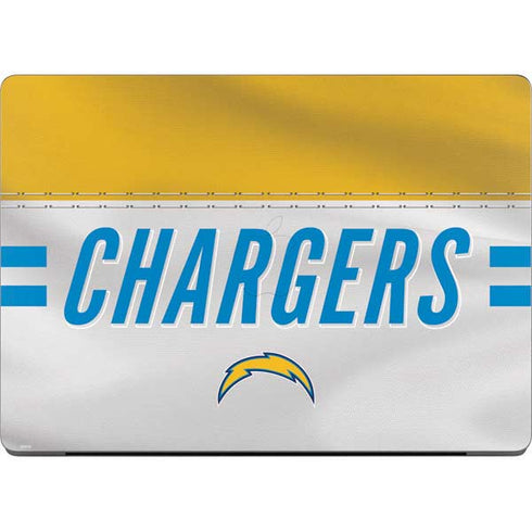 NFL Los Angeles Chargers White Striped MacBook Pro 14in (2021-24) Skin