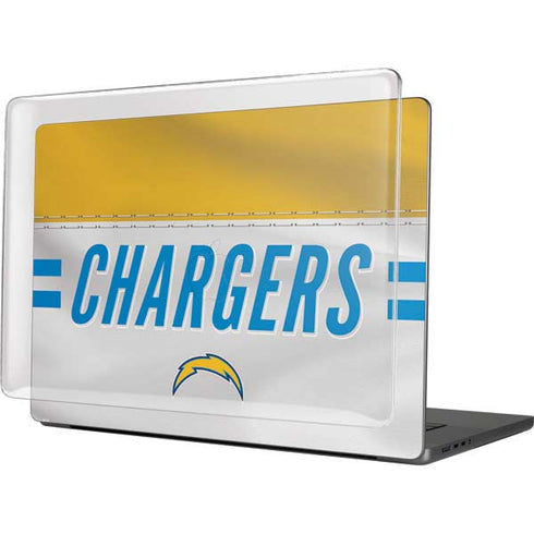 NFL Los Angeles Chargers White Striped MacBook Pro 16in (2021-25) Case plus Skin
