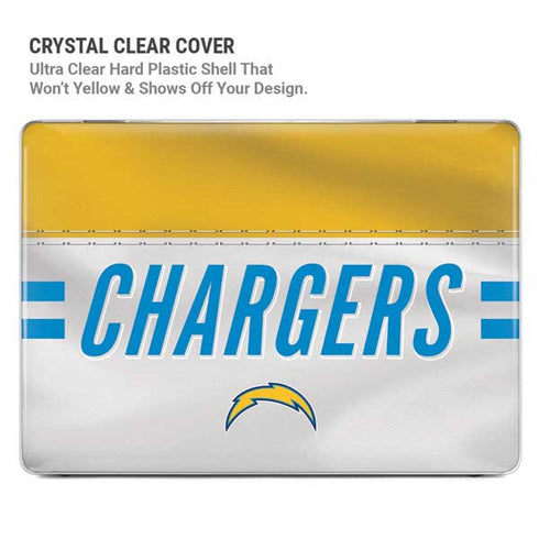 NFL Los Angeles Chargers White Striped MacBook Pro 16in (2021-25) Case plus Skin