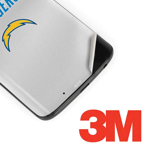 NFL Los Angeles Chargers White Striped Moto G6 Skin