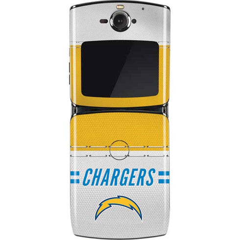 NFL Los Angeles Chargers White Striped Motorola RAZR Skin