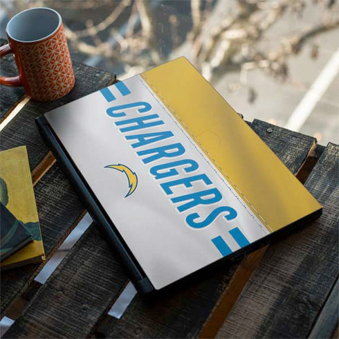 NFL Los Angeles Chargers White Striped MSI GS65 Stealth Laptop Skin