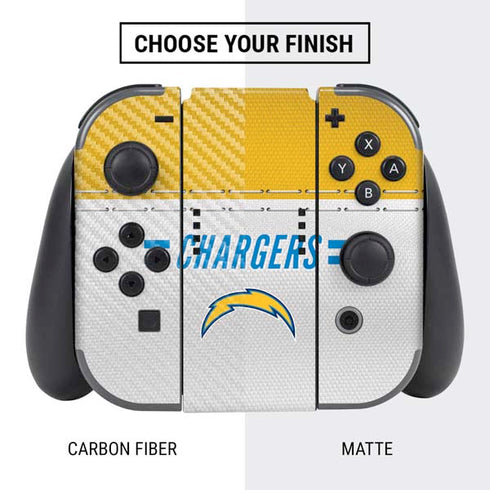 NFL Los Angeles Chargers White Striped Nintendo Switch Bundle Skin