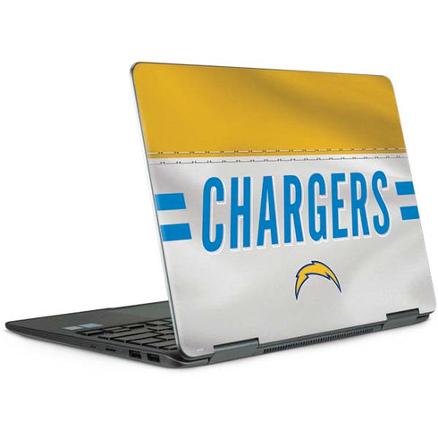 NFL Los Angeles Chargers White Striped Notebook 9 Pro 13in (2017) Skin