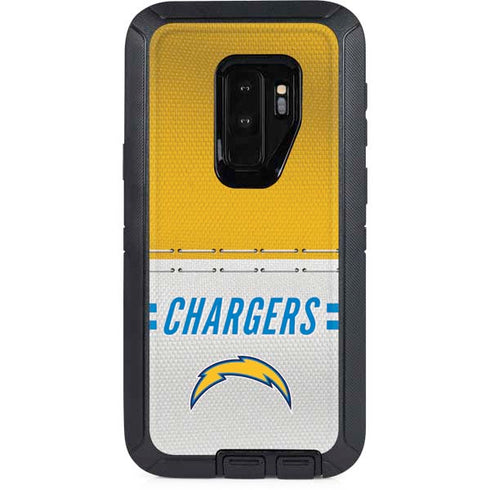 NFL Los Angeles Chargers White Striped Otterbox Defender Galaxy Skin