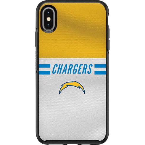 NFL Los Angeles Chargers White Striped Otterbox Symmetry iPhone Skin