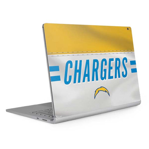 NFL Los Angeles Chargers White Striped Surface Book 2 15in Skin