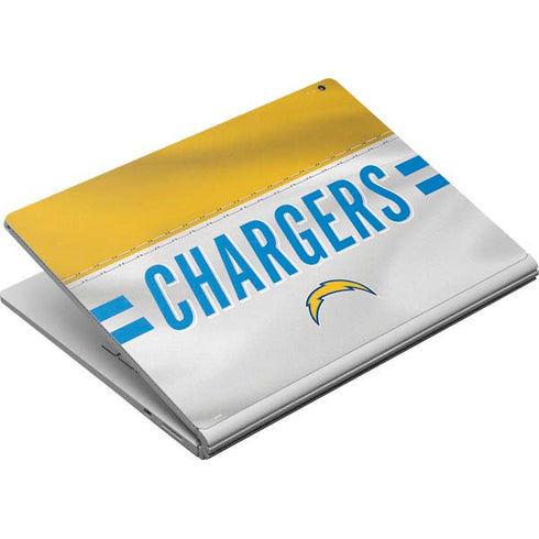 NFL Los Angeles Chargers White Striped Surface Book Skin