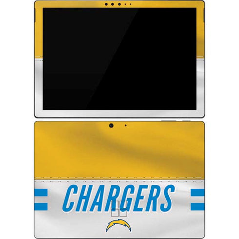 NFL Los Angeles Chargers White Striped Surface Pro 7 Skin