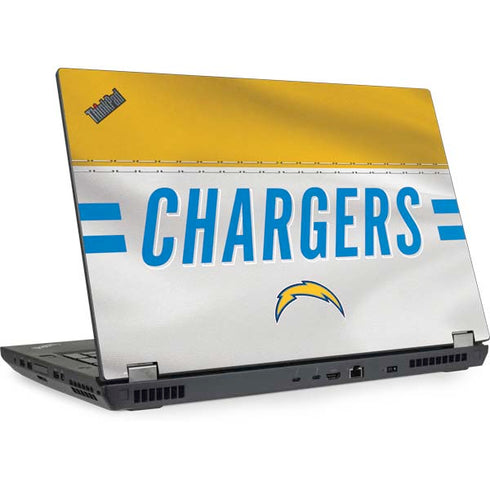 NFL Los Angeles Chargers White Striped Lenovo ThinkPad Skin