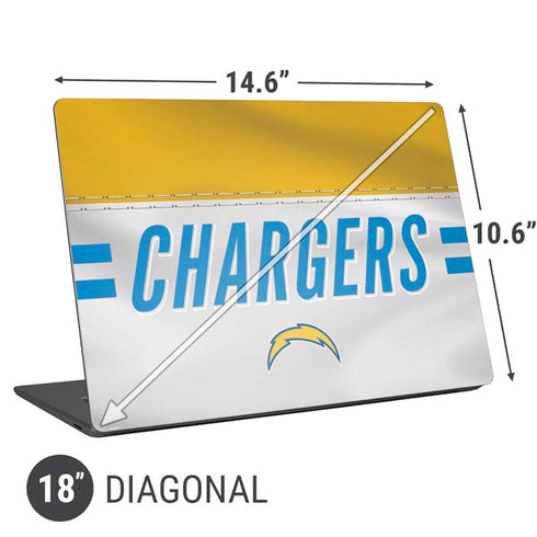 NFL Los Angeles Chargers White Striped Universal Laptop 18in (14.6 x 10.6in) Skin