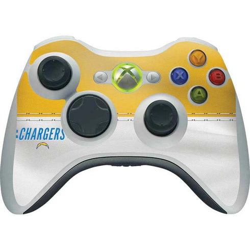 NFL Los Angeles Chargers White Striped Xbox 360 Wireless Controller Skin