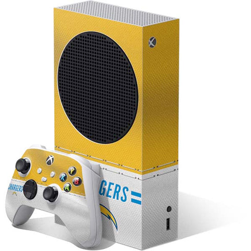 NFL Los Angeles Chargers White Striped Xbox Series S Bundle Skin