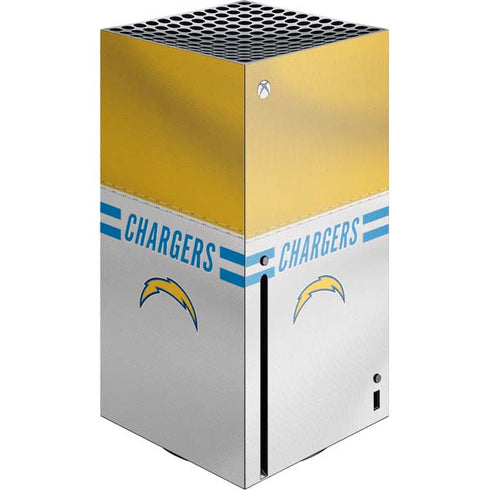 NFL Los Angeles Chargers White Striped Xbox Series X Console Skin