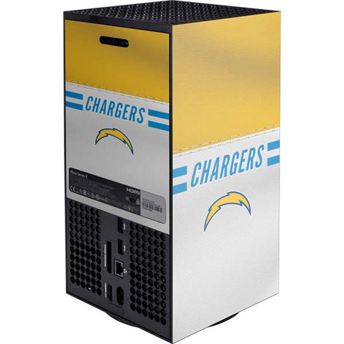 NFL Los Angeles Chargers White Striped Xbox Series X Console Skin