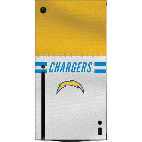 NFL Los Angeles Chargers White Striped Xbox Series X Console Skin