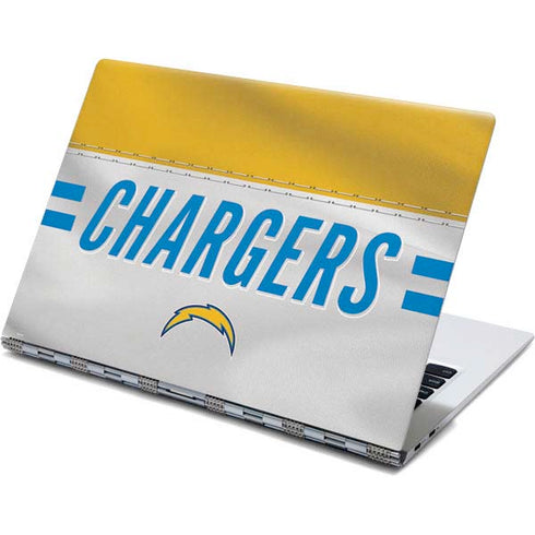 NFL Los Angeles Chargers White Striped Yoga 910 2-in-1 14in Touch-Screen Skin