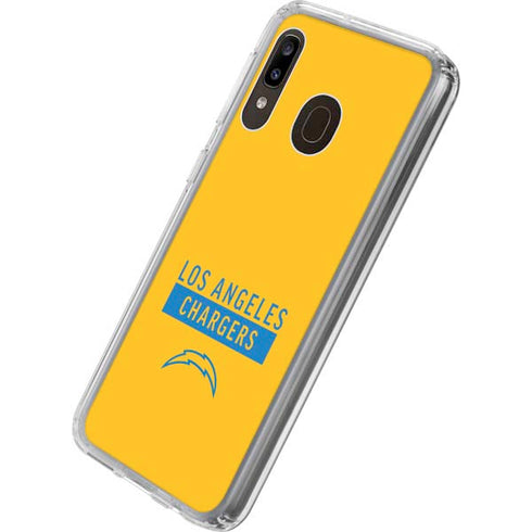 NFL Los Angeles Chargers Yellow Performance Series Galaxy A20 Clear Case