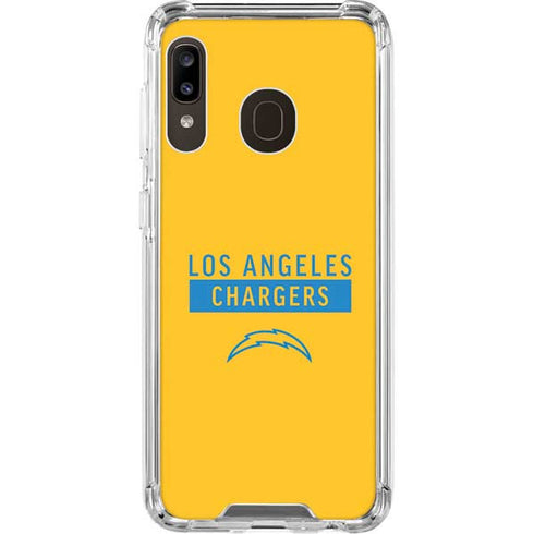 NFL Los Angeles Chargers Yellow Performance Series Galaxy A30 Clear Case